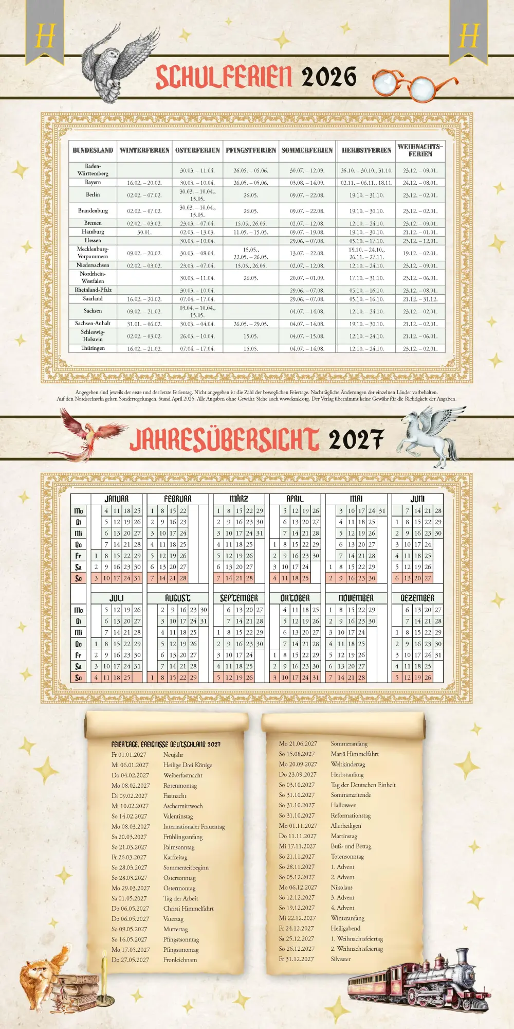 Bild: 9783966649858 | Der große inoffizielle Familienplaner für Potterheads. Kalender 2026