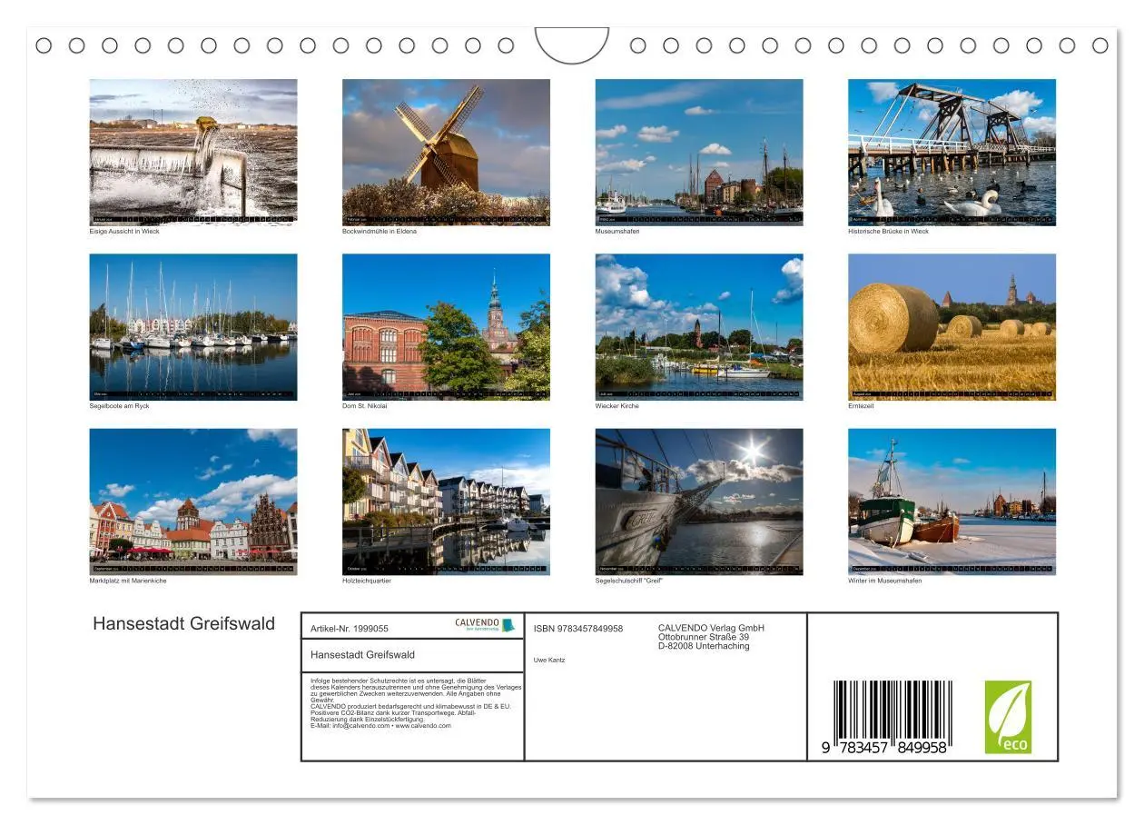Bild: 9783457849958 | Hansestadt Greifswald (Wandkalender 2026 DIN A4 quer), CALVENDO...