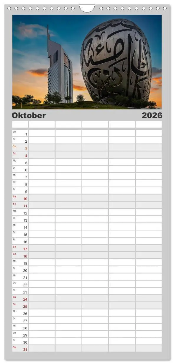 Bild: 9783516489958 | Familienplaner 2026 - Dubai - Das achte Weltwunder mit 5 Spalten...