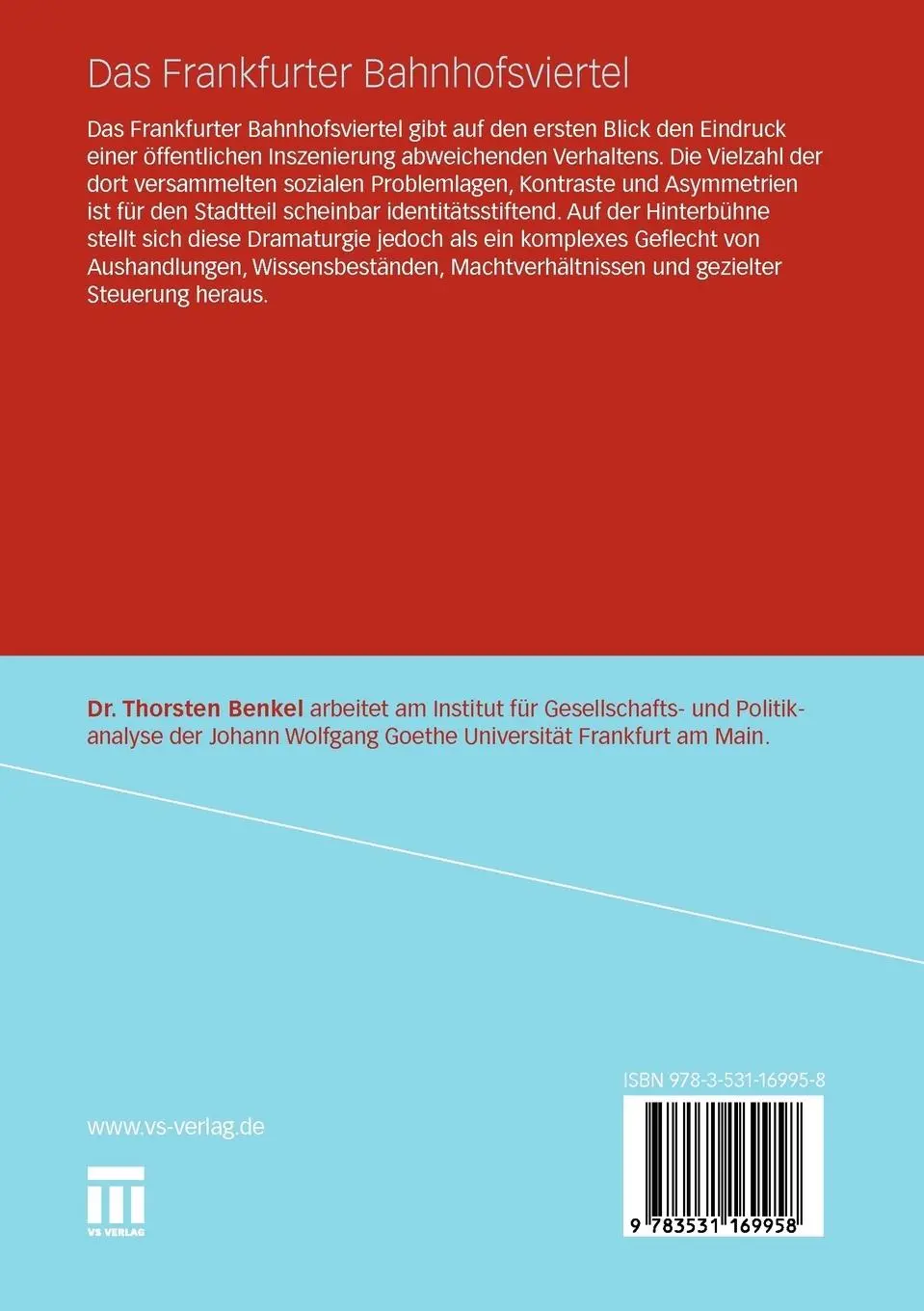 Rückseite: 9783531169958 | Das Frankfurter Bahnhofsviertel | Devianz im öffentlichen Raum | Buch