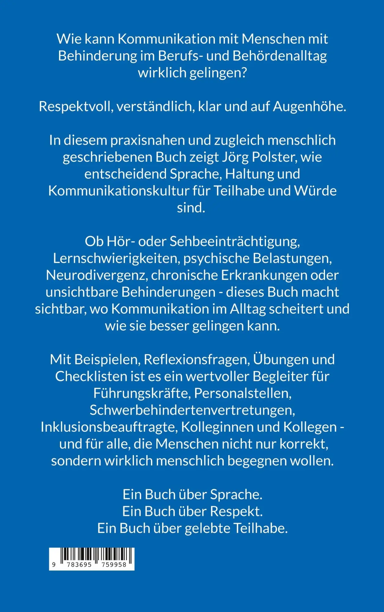Rückseite: 9783695759958 | Besser verstehen, barrierefrei kommunizieren | Jörg Polster | Buch