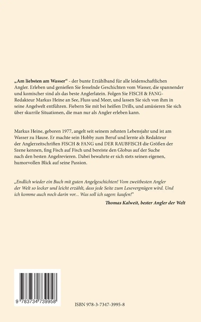 Rückseite: 9783734739958 | Am liebsten am Wasser | Ein Angler erzählt | Markus Heine | Buch