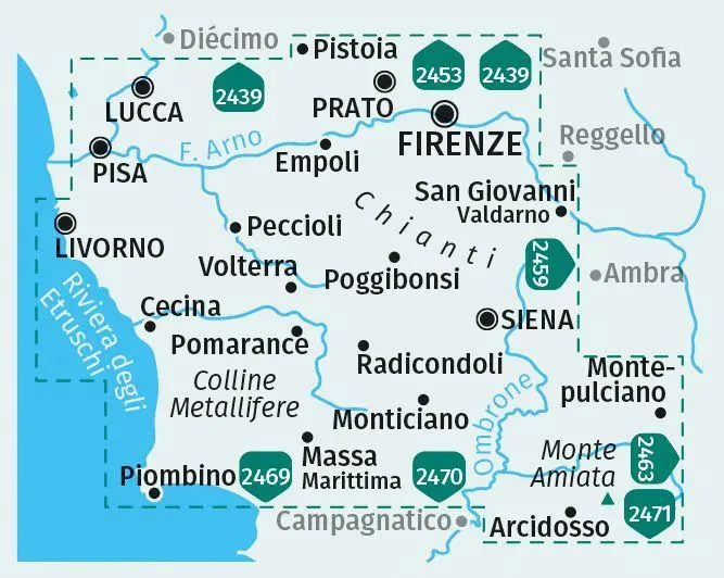 Bild: 9783991219958 | KOMPASS Wanderkarten-Set 2440 Toscana, Herz der Toskana, Nel cuore...