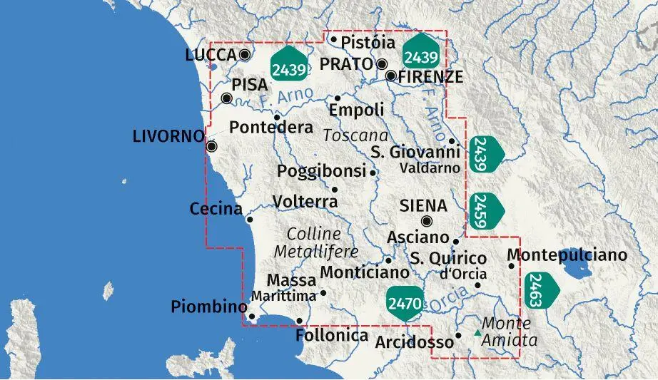 Bild: 9783991219958 | KOMPASS Wanderkarten-Set 2440 Toscana, Herz der Toskana, Nel cuore...