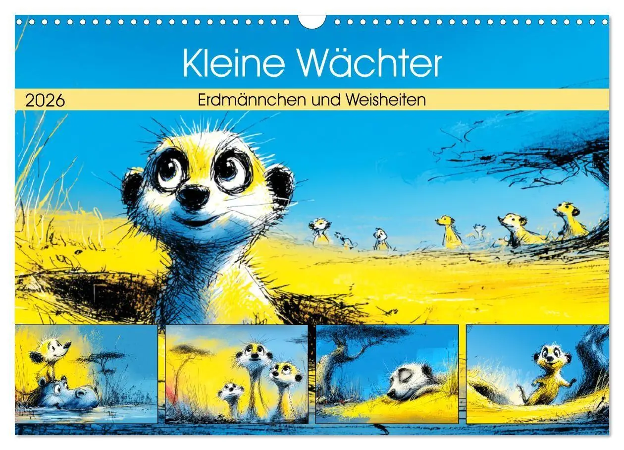 Cover: 9783516740059 | Kleine Wächter. Erdmännchen und Weisheiten (Wandkalender 2026 DIN...