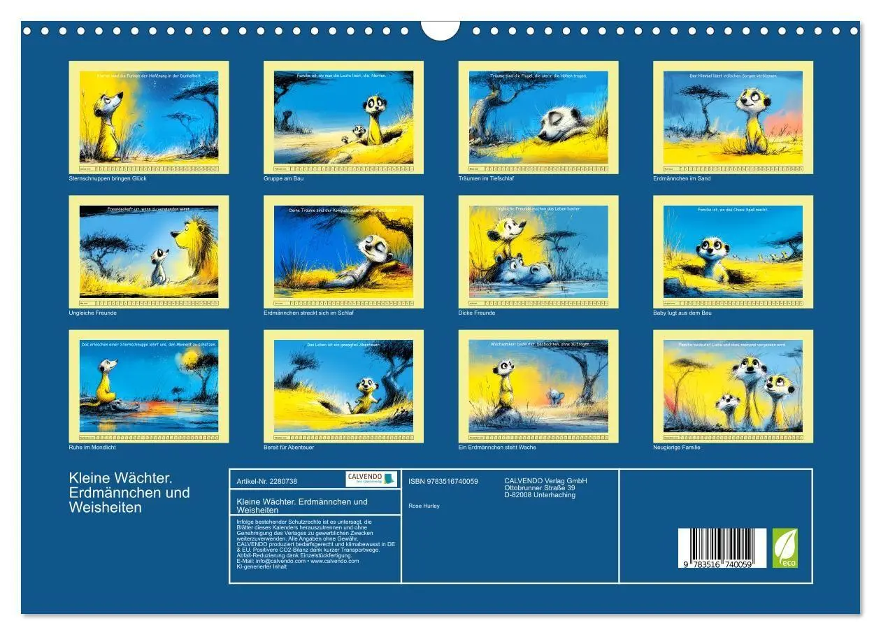 Bild: 9783516740059 | Kleine Wächter. Erdmännchen und Weisheiten (Wandkalender 2026 DIN...