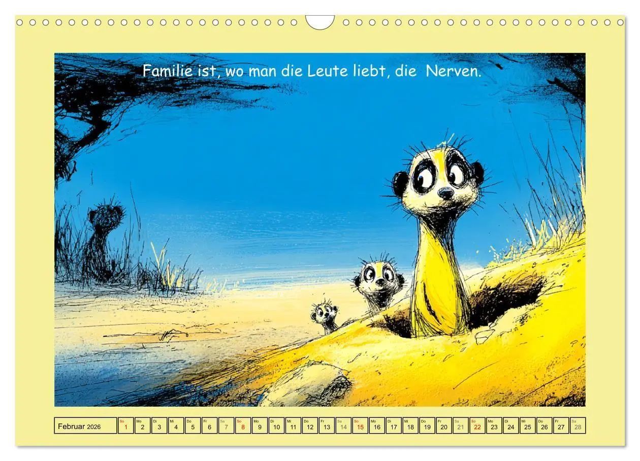 Bild: 9783516740059 | Kleine Wächter. Erdmännchen und Weisheiten (Wandkalender 2026 DIN...