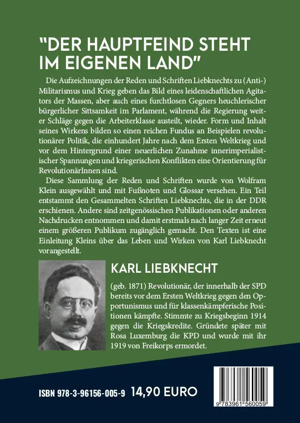 Rückseite: 9783961560059 | "Der Hauptfeind steht im eigenen Land!" | Karl Liebknecht | Buch