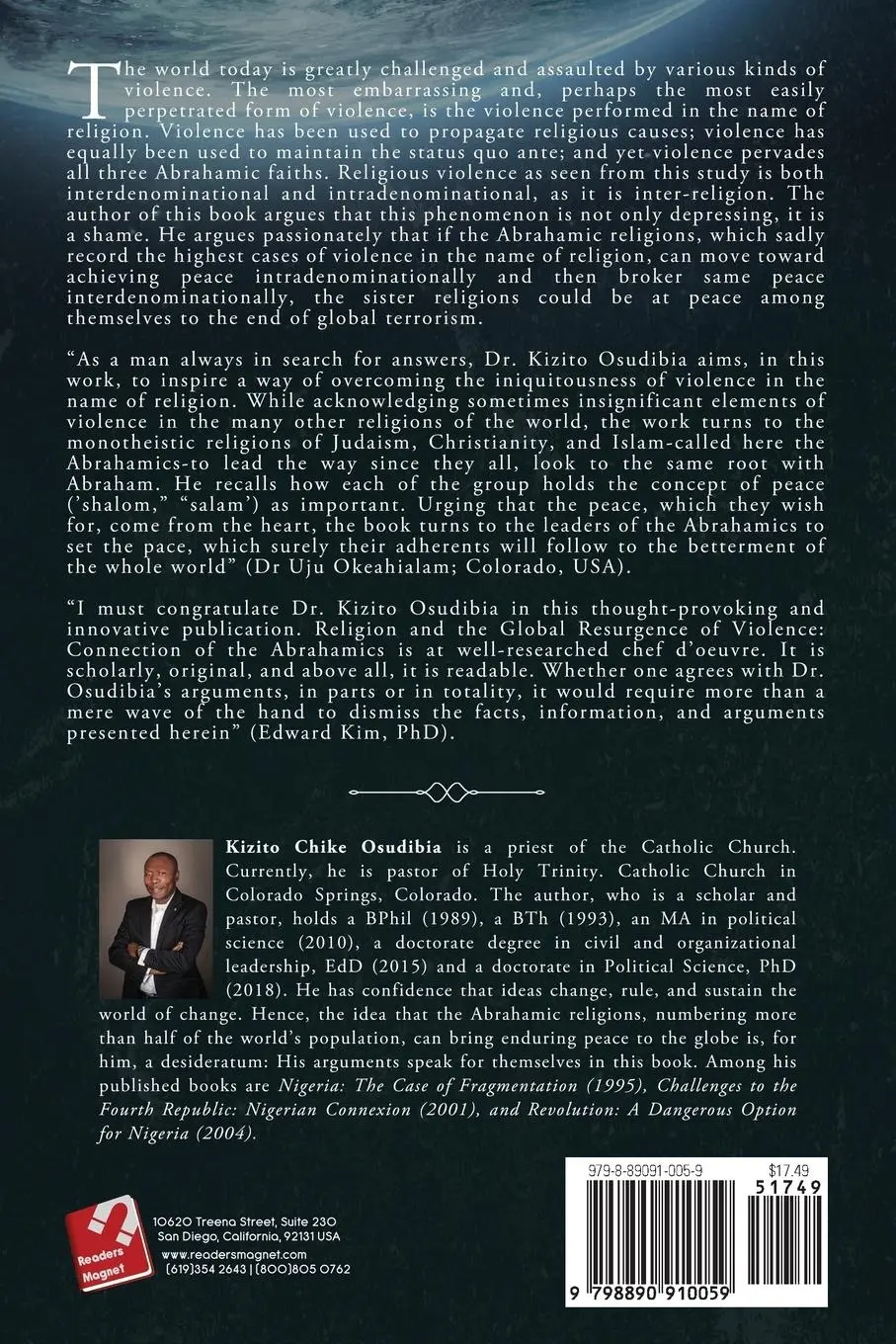 Rückseite: 9798890910059 | Religion And The Global Resurgence of Violence | Kizito Chike Osudibia
