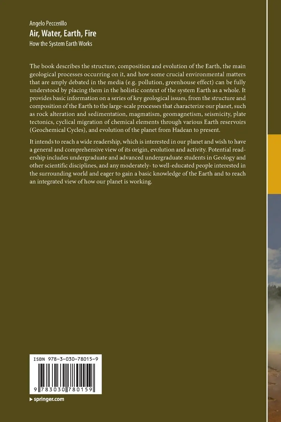 Rückseite: 9783030780159 | Air, Water, Earth, Fire | How the System Earth Works | Peccerillo | xv