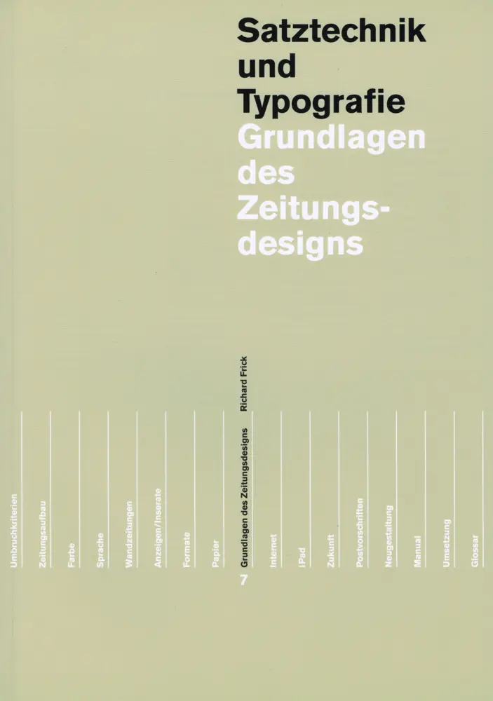 Cover: 9783038630159 | Grundlagen des Zeitungs- und Zeitschriftendesigns in 2 Bänden | Frick