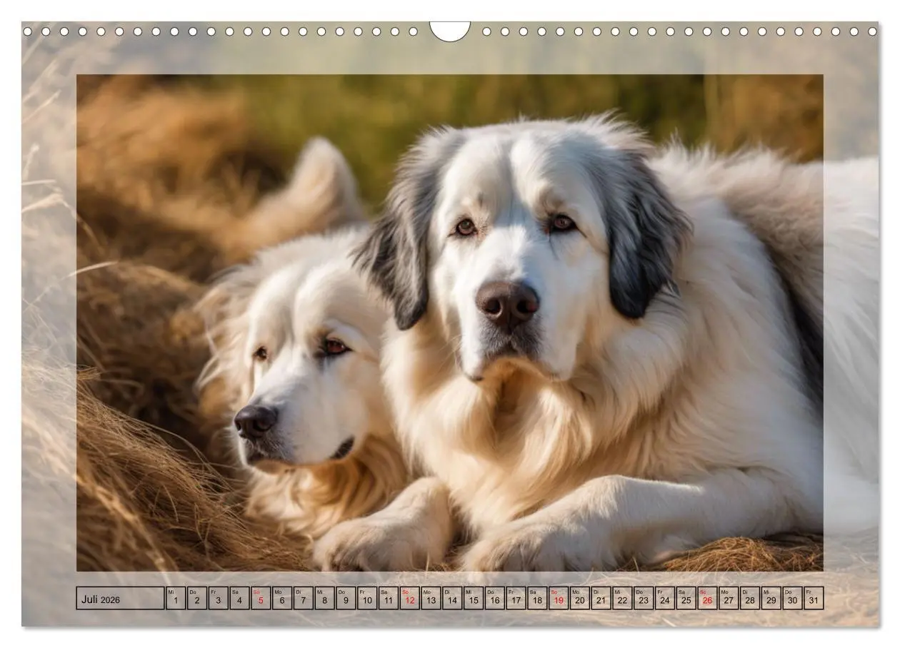 Bild: 9783457400159 | Majestätische Pyrenäen Berghunde (Wandkalender 2026 DIN A3 quer),...