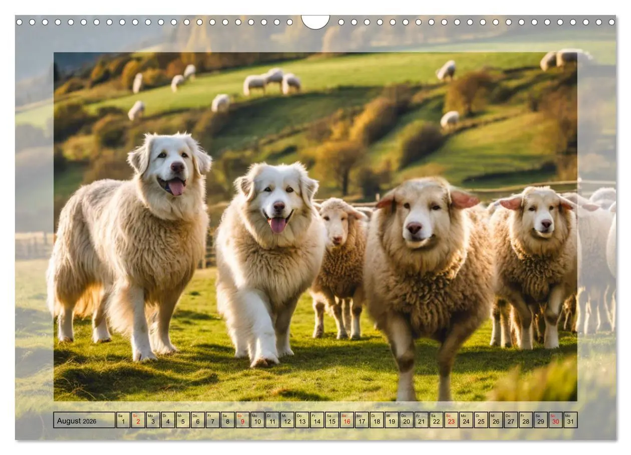 Bild: 9783457400159 | Majestätische Pyrenäen Berghunde (Wandkalender 2026 DIN A3 quer),...