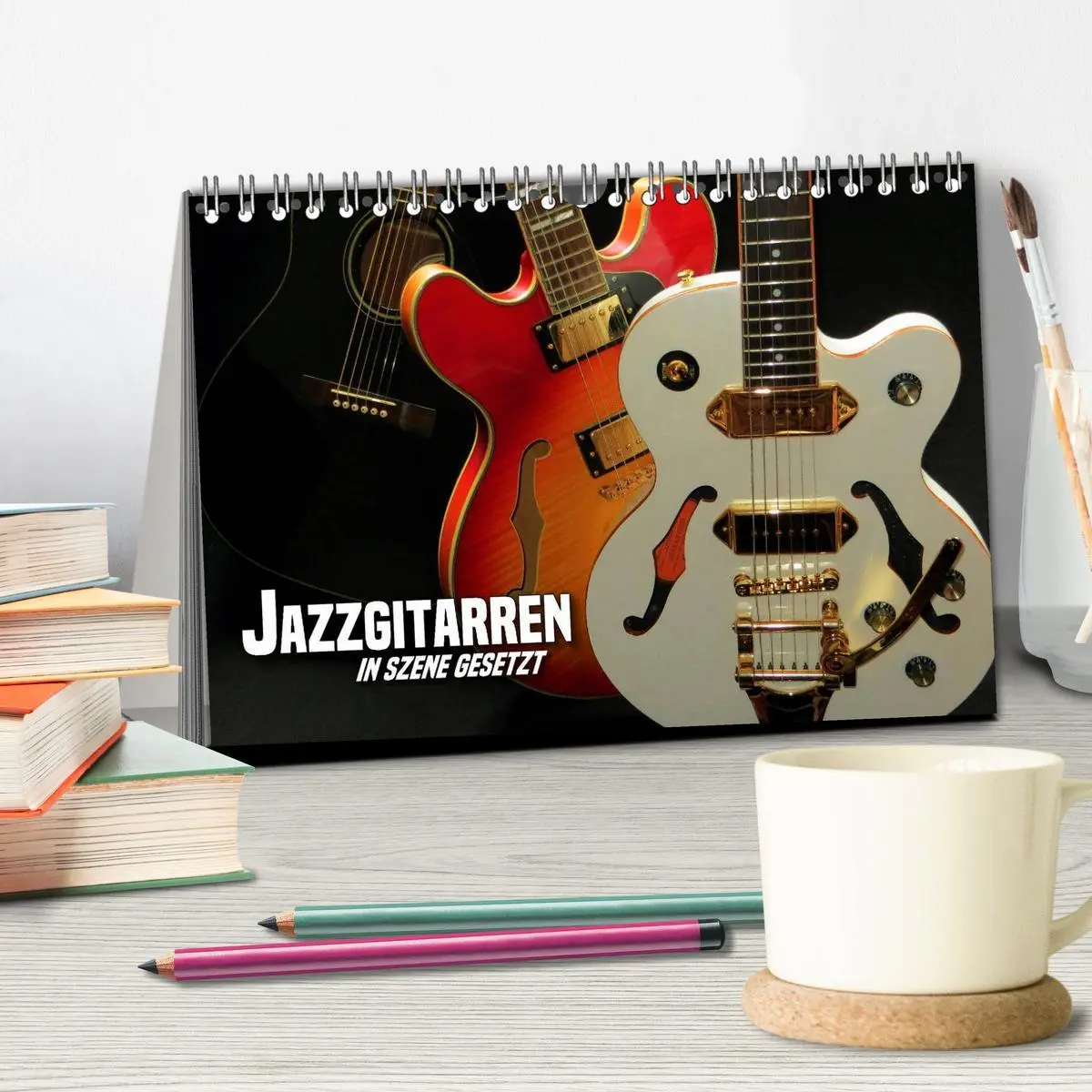 Bild: 9783457950159 | JAZZGITARREN in Szene gesetzt (Tischkalender 2026 DIN A5 quer),...