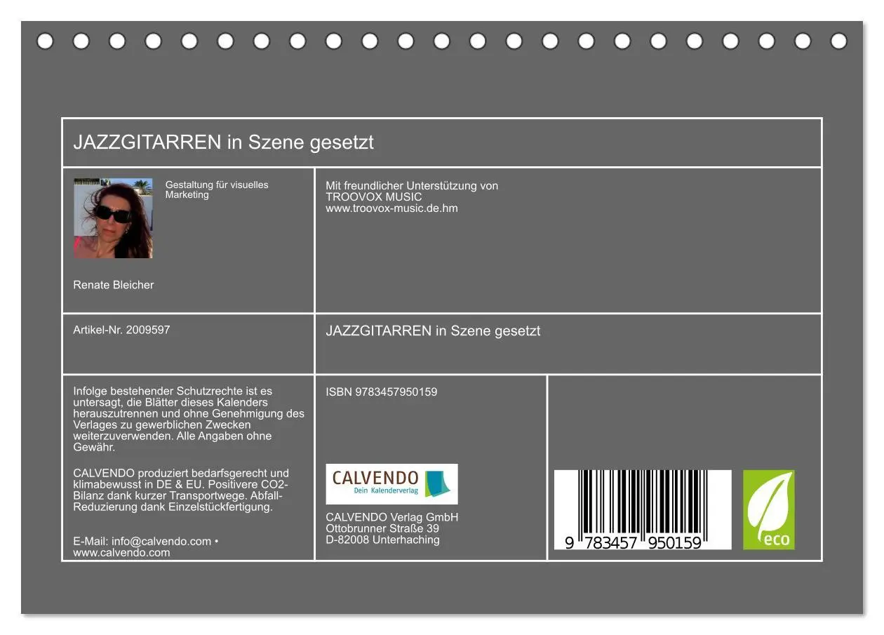 Bild: 9783457950159 | JAZZGITARREN in Szene gesetzt (Tischkalender 2026 DIN A5 quer),...