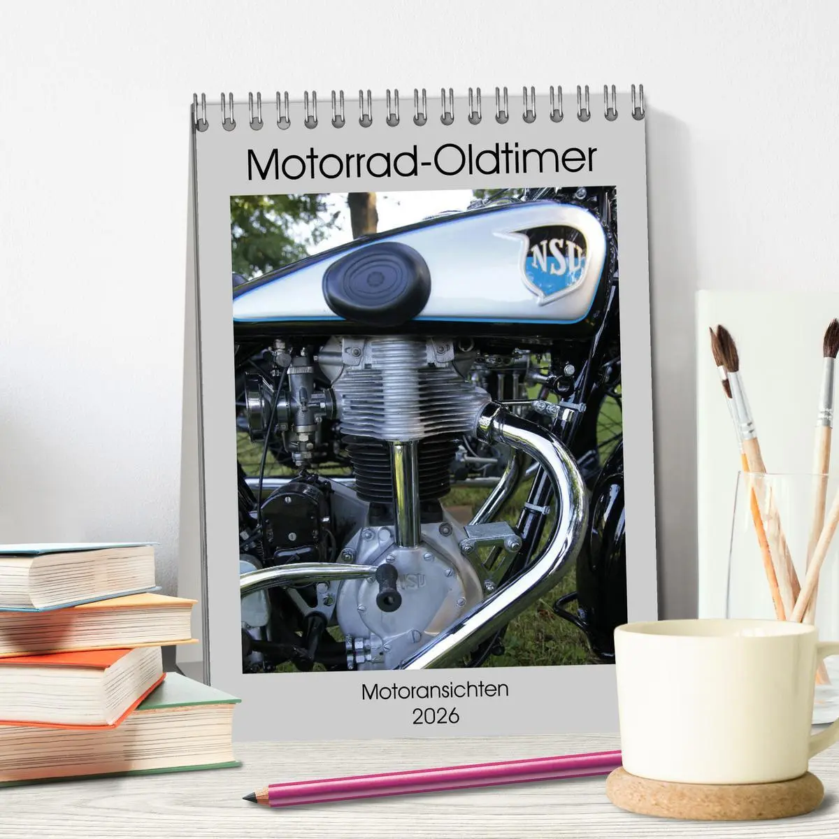 Bild: 9783516420159 | Motorrad Oldtimer - Motoransichten (Tischkalender 2026 DIN A5...
