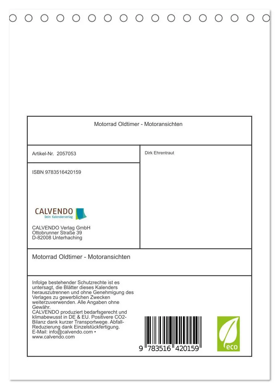 Bild: 9783516420159 | Motorrad Oldtimer - Motoransichten (Tischkalender 2026 DIN A5...