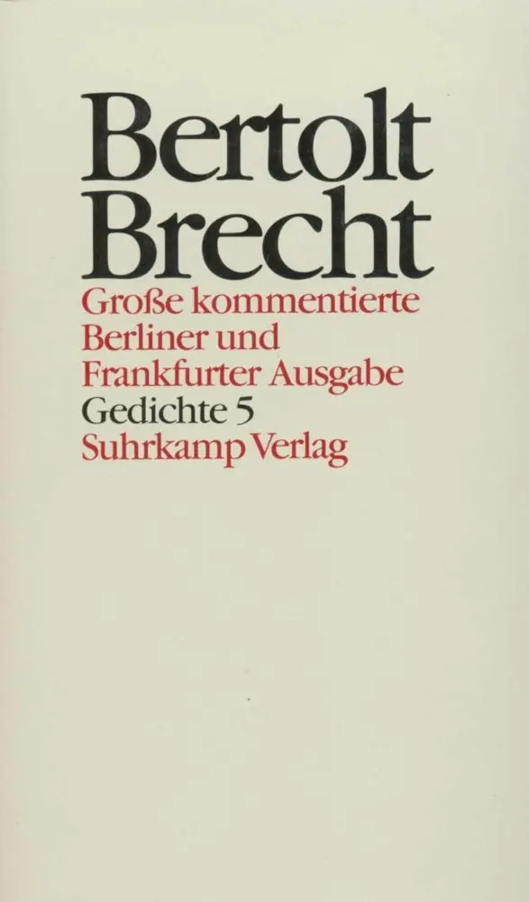 Cover: 9783518400159 | Gedichte. Tl.5 | Gedichte und Gedichtfragmente 1940-1956 | Brecht