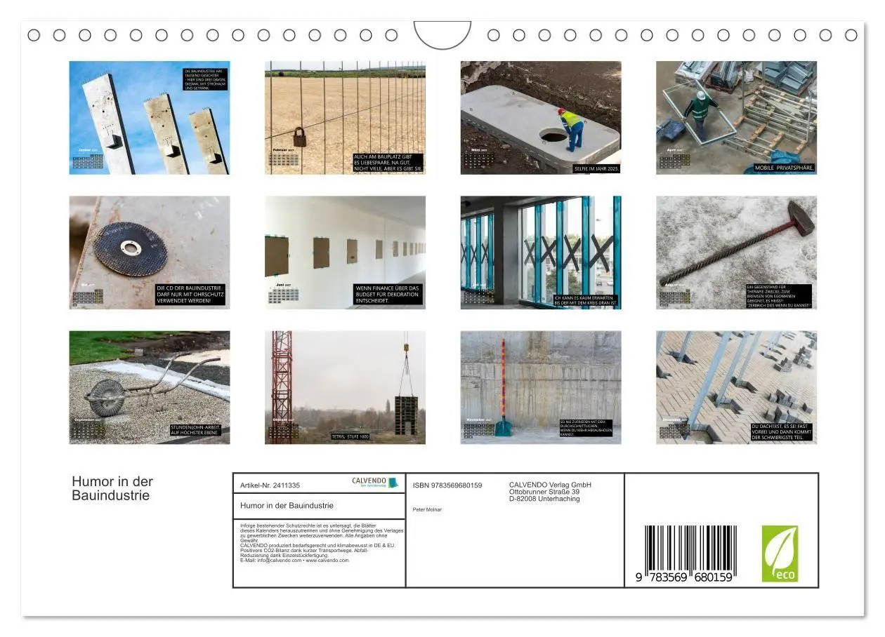 Bild: 9783569680159 | Humor in der Bauindustrie (Wandkalender 2027 DIN A4 quer), CALVENDO...