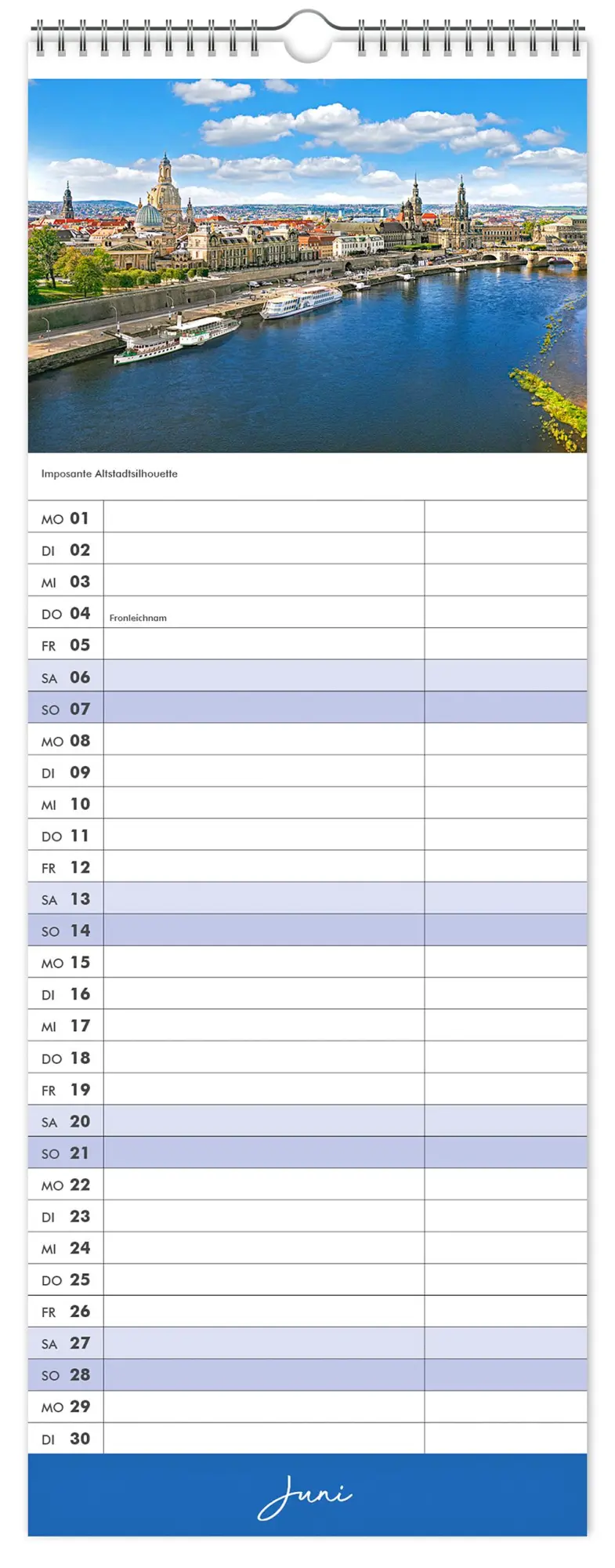 Bild: 9783910680159 | Küchenkalender Dresden 2026 | 15 x 40 cm weißes Kalendarium | Kalender