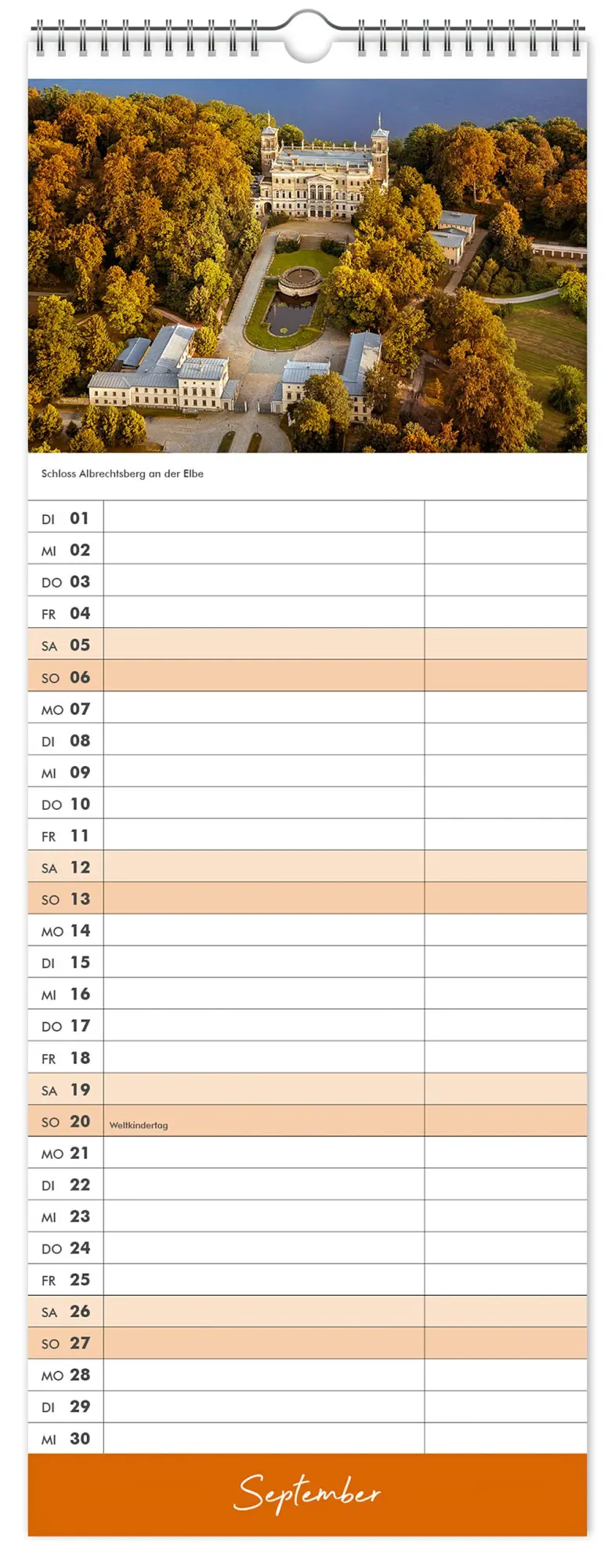 Bild: 9783910680159 | Küchenkalender Dresden 2026 | 15 x 40 cm weißes Kalendarium | Kalender