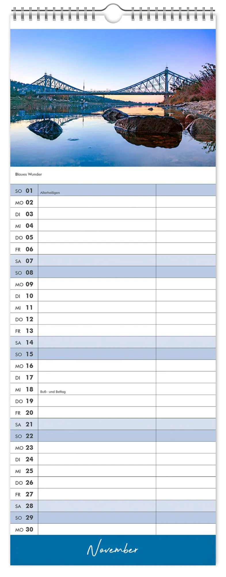 Bild: 9783910680159 | Küchenkalender Dresden 2026 | 15 x 40 cm weißes Kalendarium | Kalender