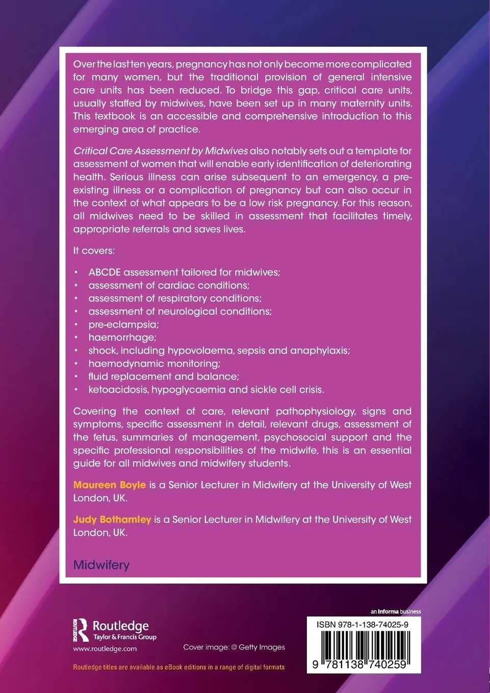 Rückseite: 9781138740259 | Critical Care Assessment by Midwives | Maureen Boyle (u. a.) | Buch
