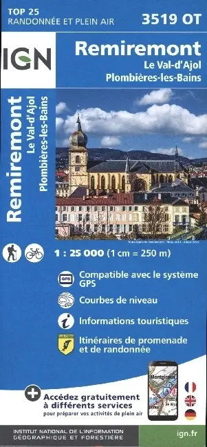 Cover: 9782758550259 | 3519OT Remiremont.Val d'Ajol.Plombières-les-Bains | (Land-)Karte