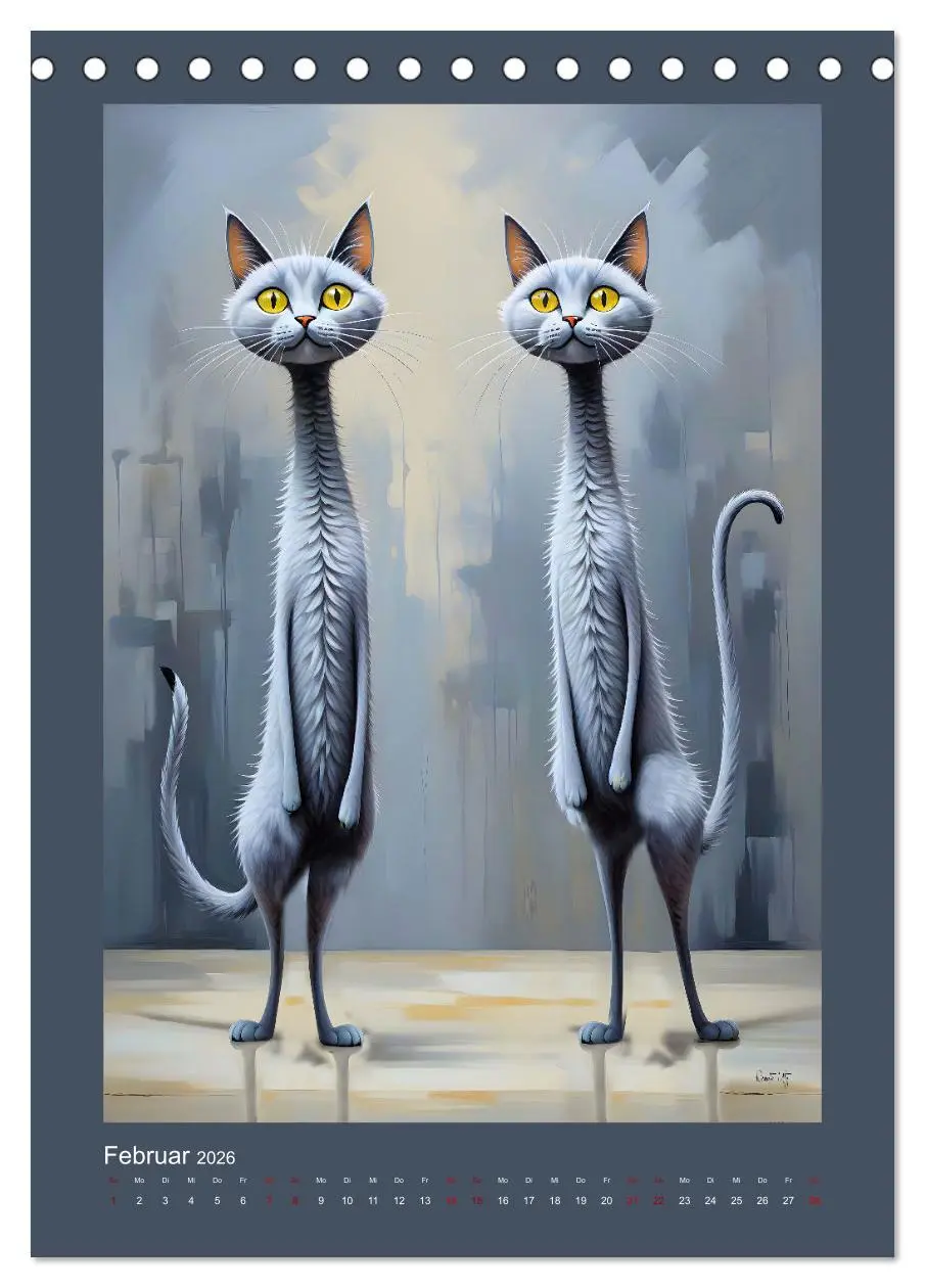 Bild: 9783457250259 | Buntes Katzenvolk (Tischkalender 2026 DIN A5 hoch), CALVENDO...