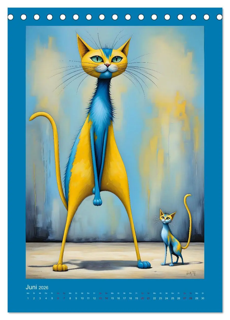Bild: 9783457250259 | Buntes Katzenvolk (Tischkalender 2026 DIN A5 hoch), CALVENDO...