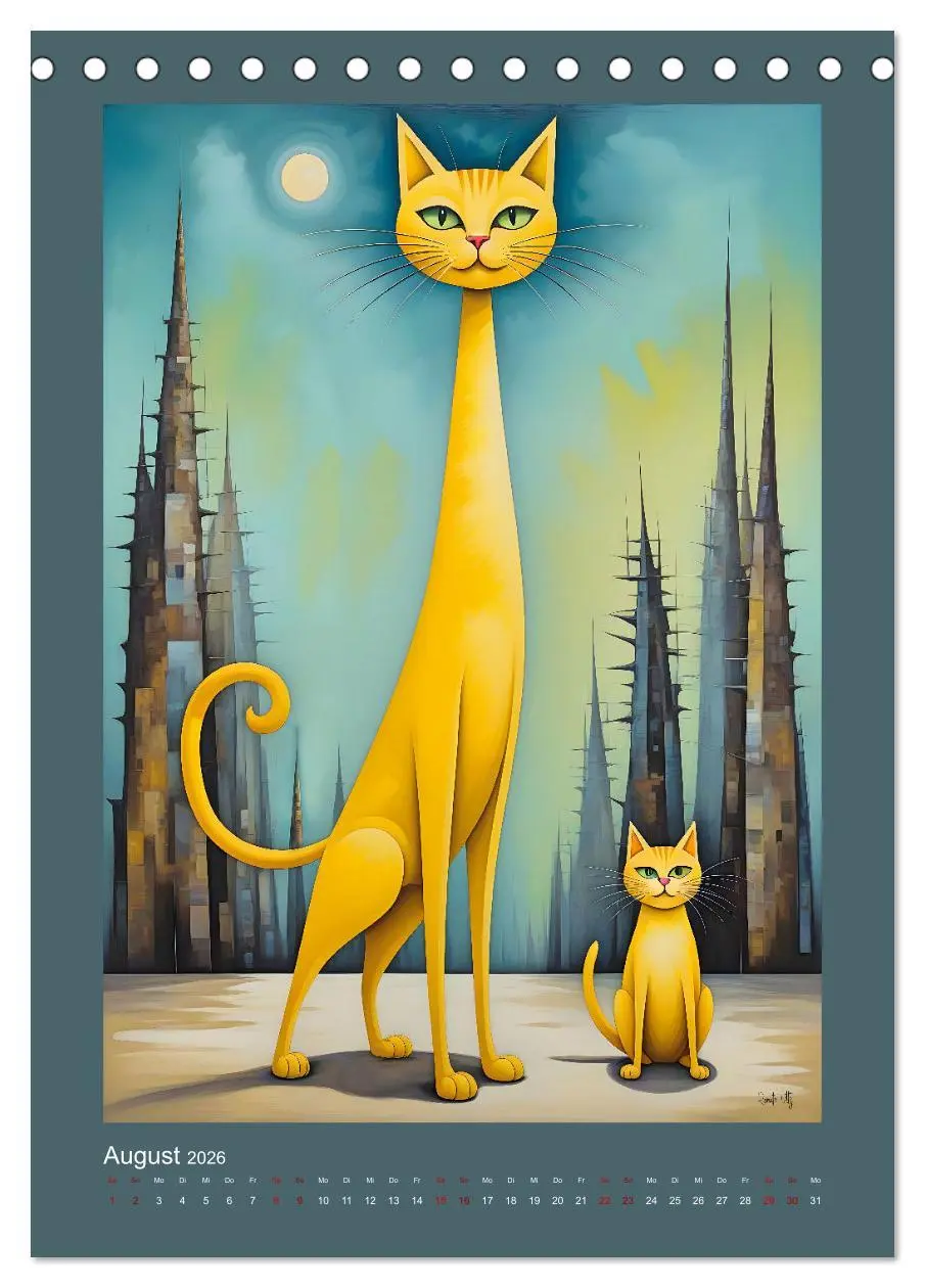 Bild: 9783457250259 | Buntes Katzenvolk (Tischkalender 2026 DIN A5 hoch), CALVENDO...