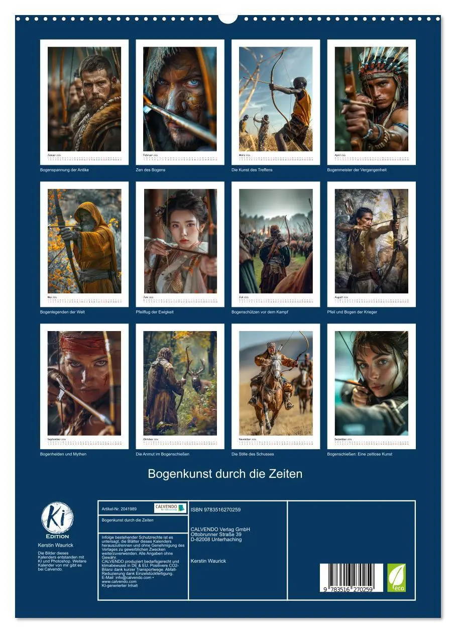 Bild: 9783516270259 | Bogenkunst durch die Zeiten (hochwertiger Premium Wandkalender 2026...