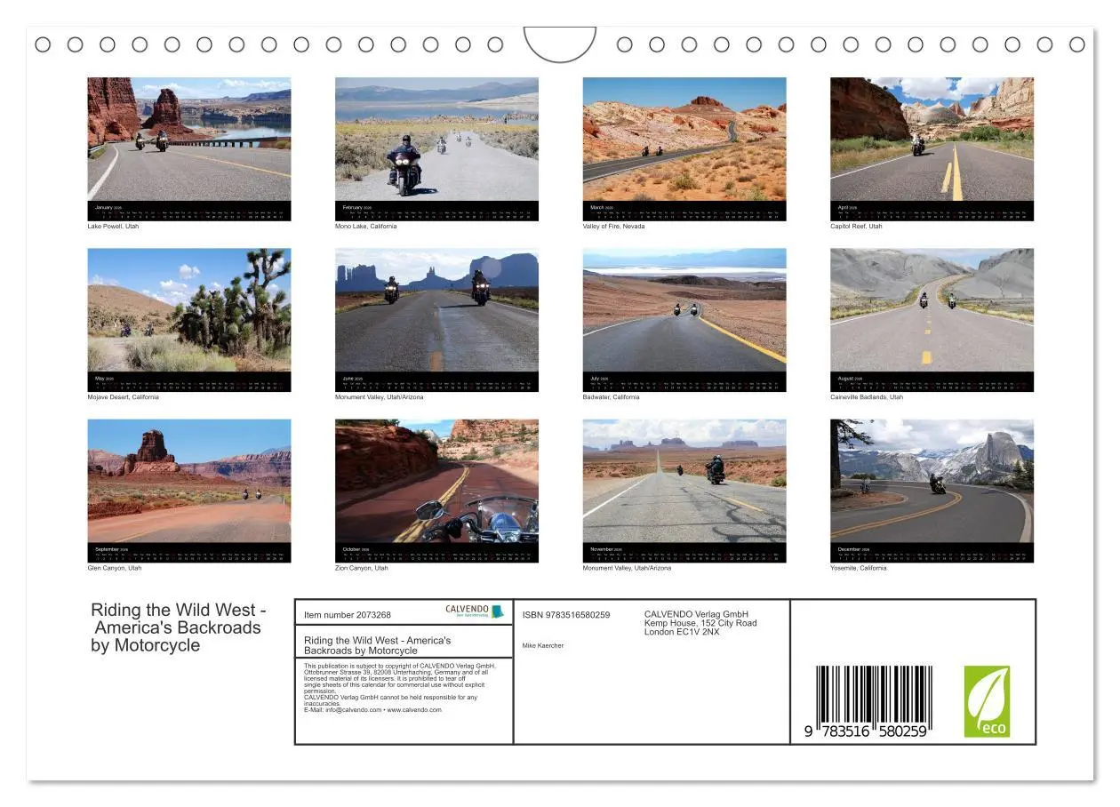 Bild: 9783516580259 | Riding the Wild West - America's Backroads by Motorcycle (Wall...
