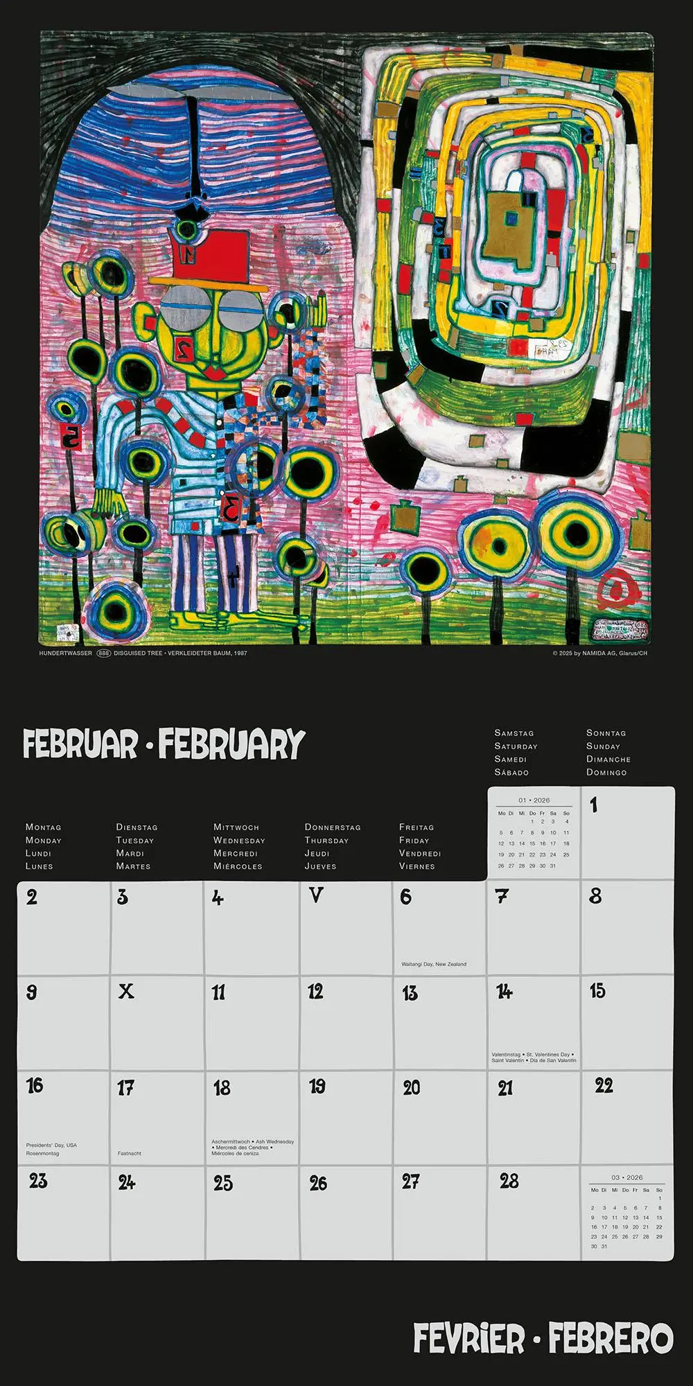 Bild: 9783910430259 | Hundertwasser Broschürenkalender Art 2026 | Wörner Verlag GmbH | 28 S.