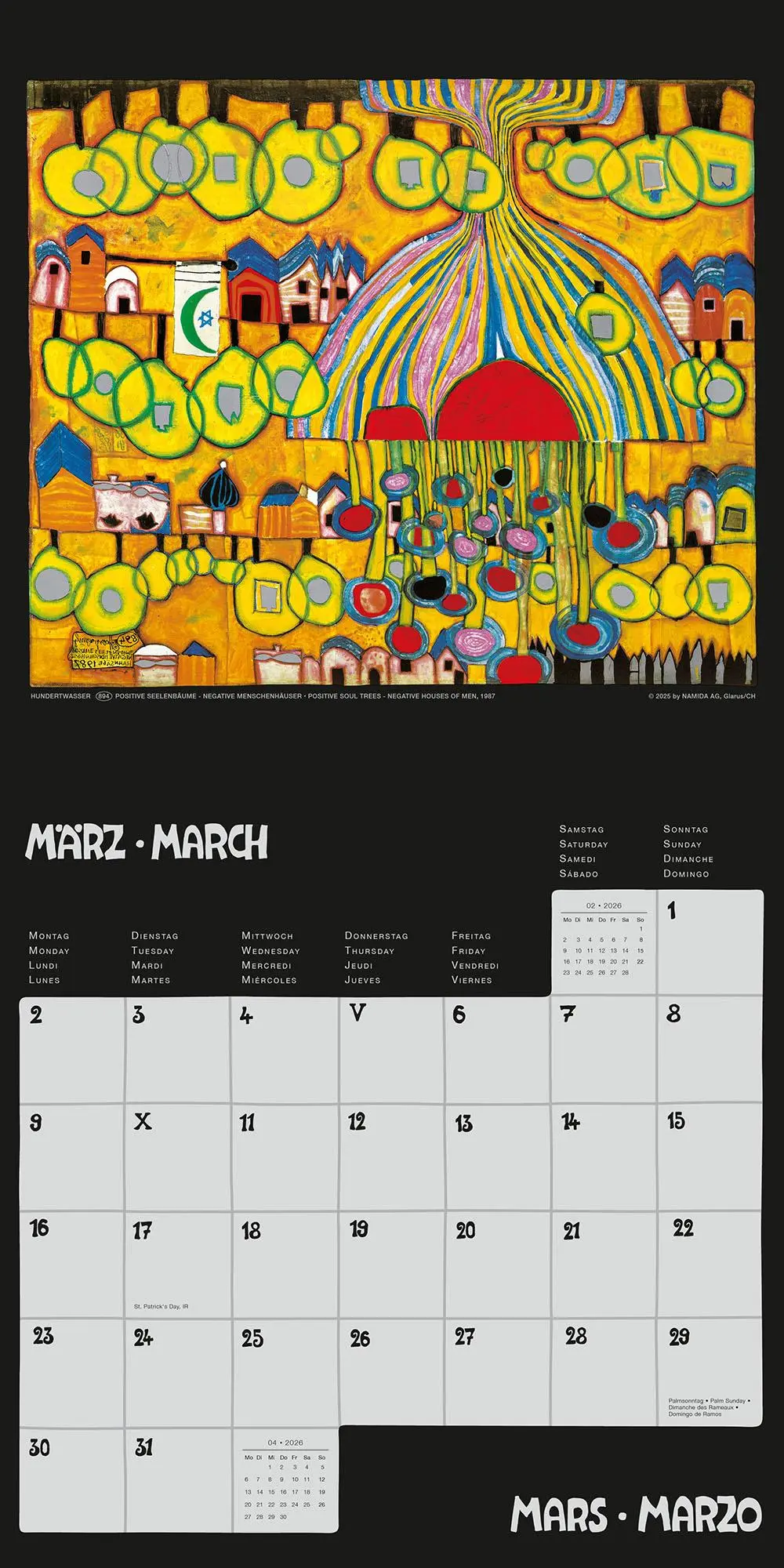 Bild: 9783910430259 | Hundertwasser Broschürenkalender Art 2026 | Wörner Verlag GmbH | 28 S.