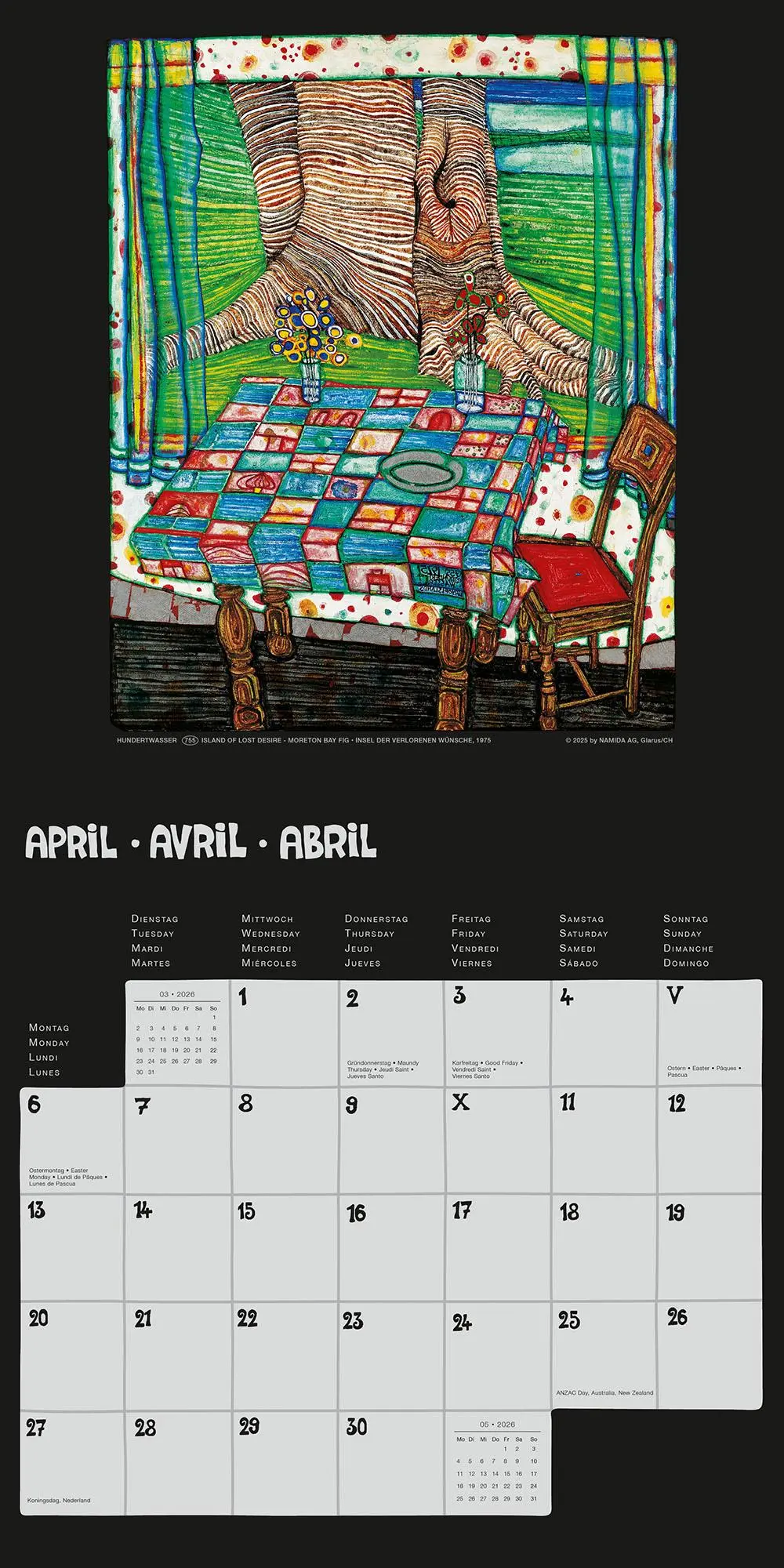 Bild: 9783910430259 | Hundertwasser Broschürenkalender Art 2026 | Wörner Verlag GmbH | 28 S.