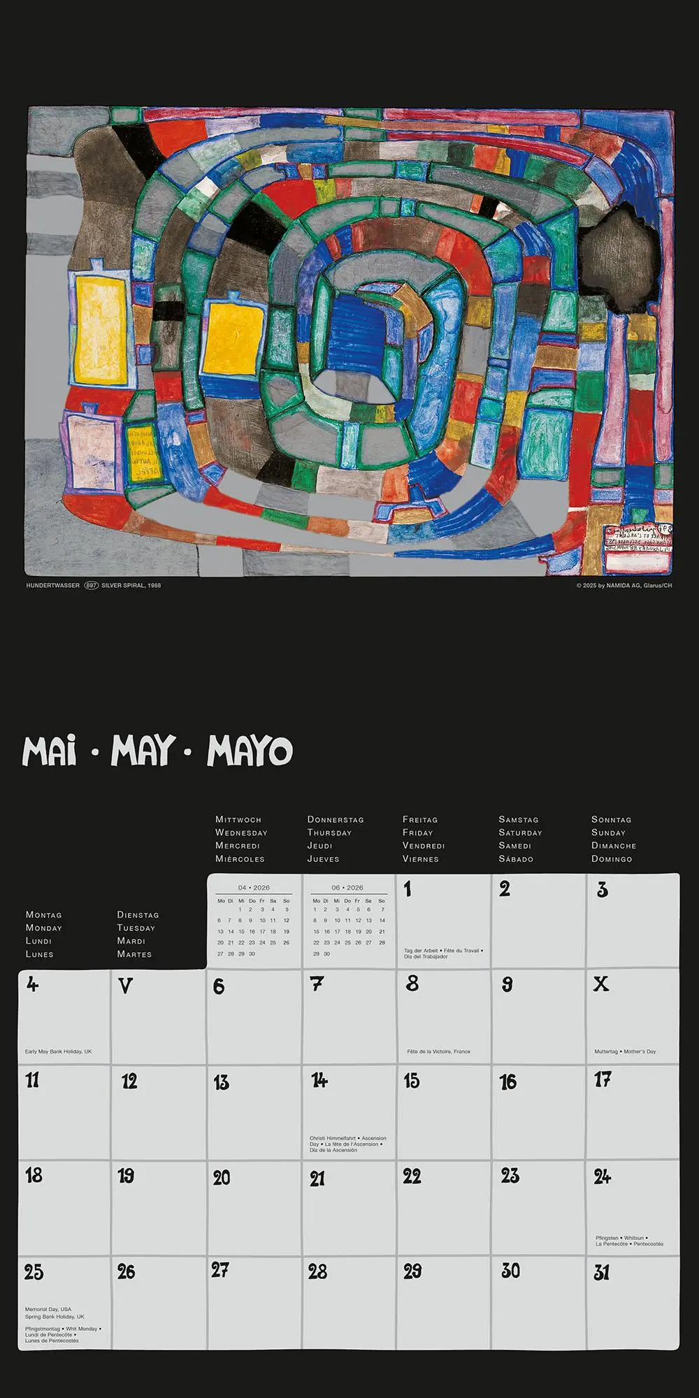 Bild: 9783910430259 | Hundertwasser Broschürenkalender Art 2026 | Wörner Verlag GmbH | 28 S.