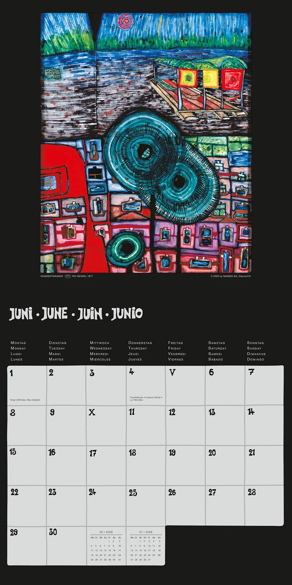 Bild: 9783910430259 | Hundertwasser Broschürenkalender Art 2026 | Wörner Verlag GmbH | 28 S.