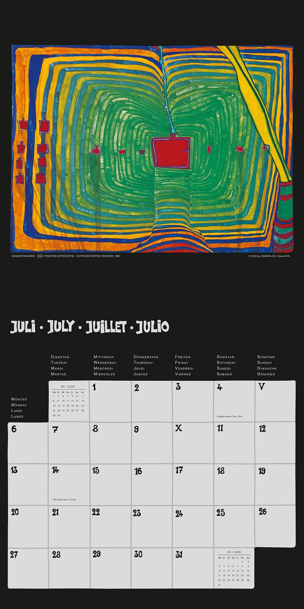 Bild: 9783910430259 | Hundertwasser Broschürenkalender Art 2026 | Wörner Verlag GmbH | 28 S.