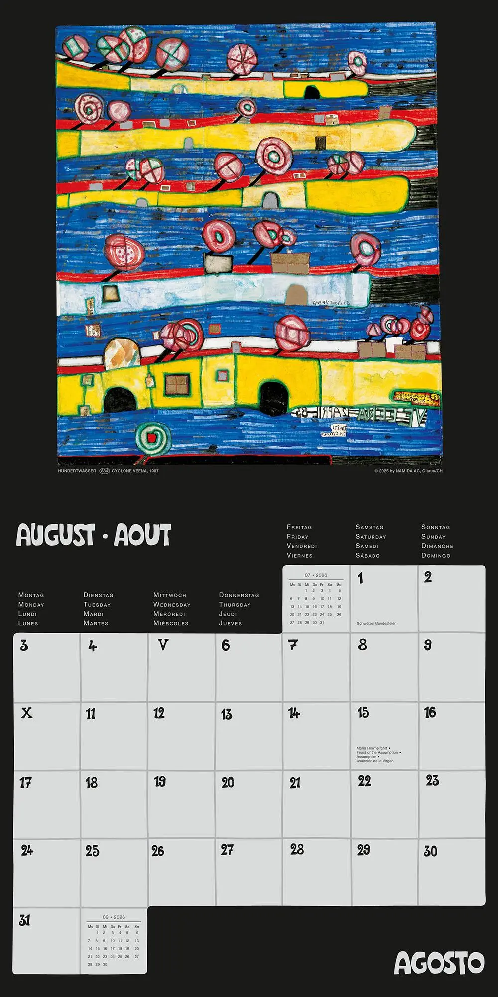 Bild: 9783910430259 | Hundertwasser Broschürenkalender Art 2026 | Wörner Verlag GmbH | 28 S.