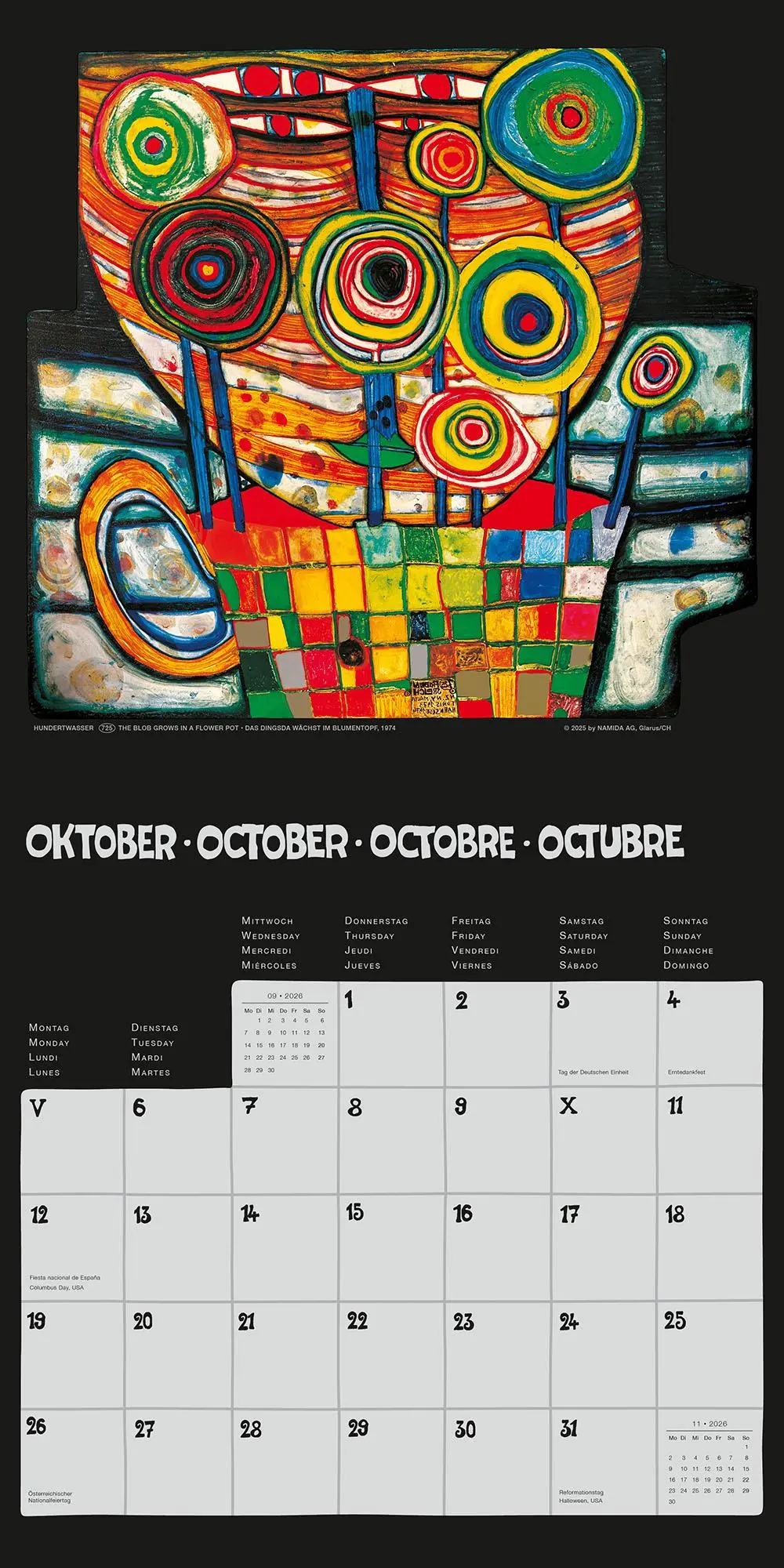 Bild: 9783910430259 | Hundertwasser Broschürenkalender Art 2026 | Wörner Verlag GmbH | 28 S.