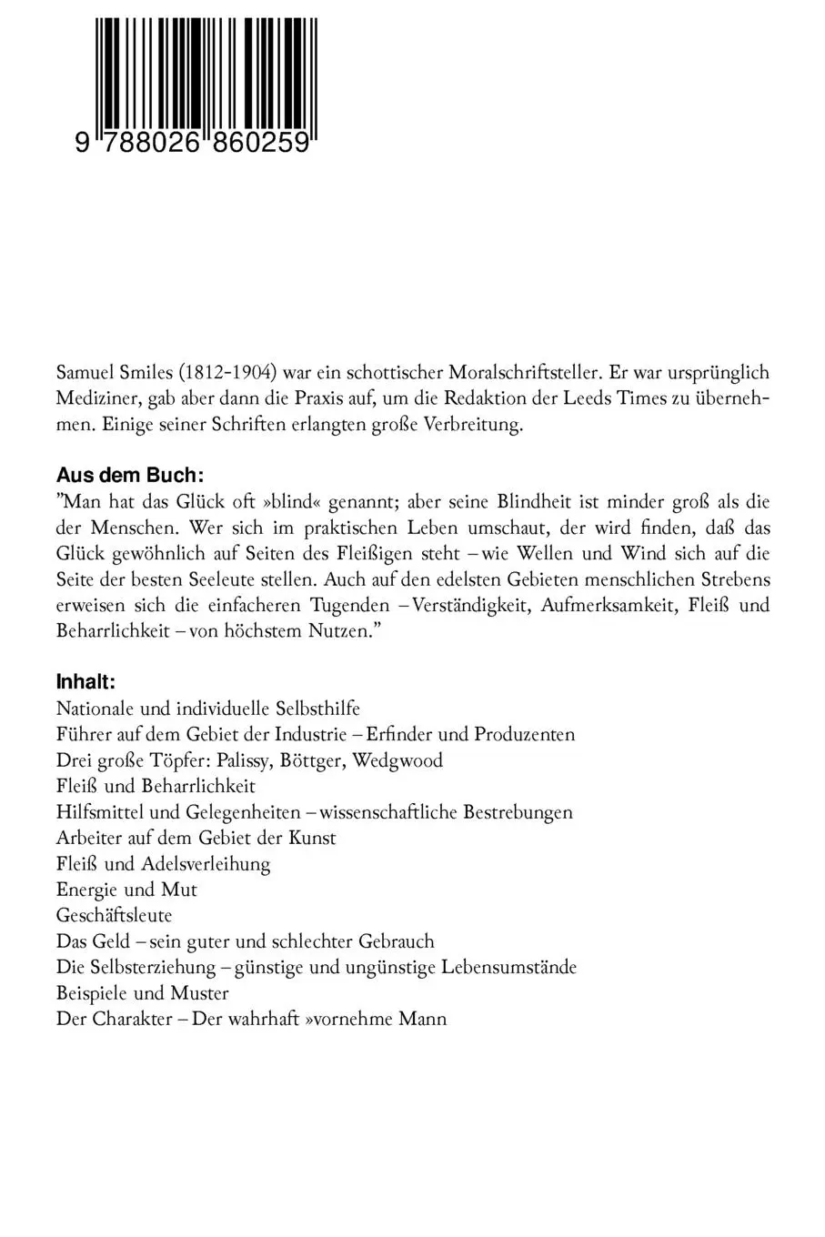 Rückseite: 9788026860259 | Selbsthilfe | Samuel Smiles (u. a.) | Taschenbuch | Englisch | 2017