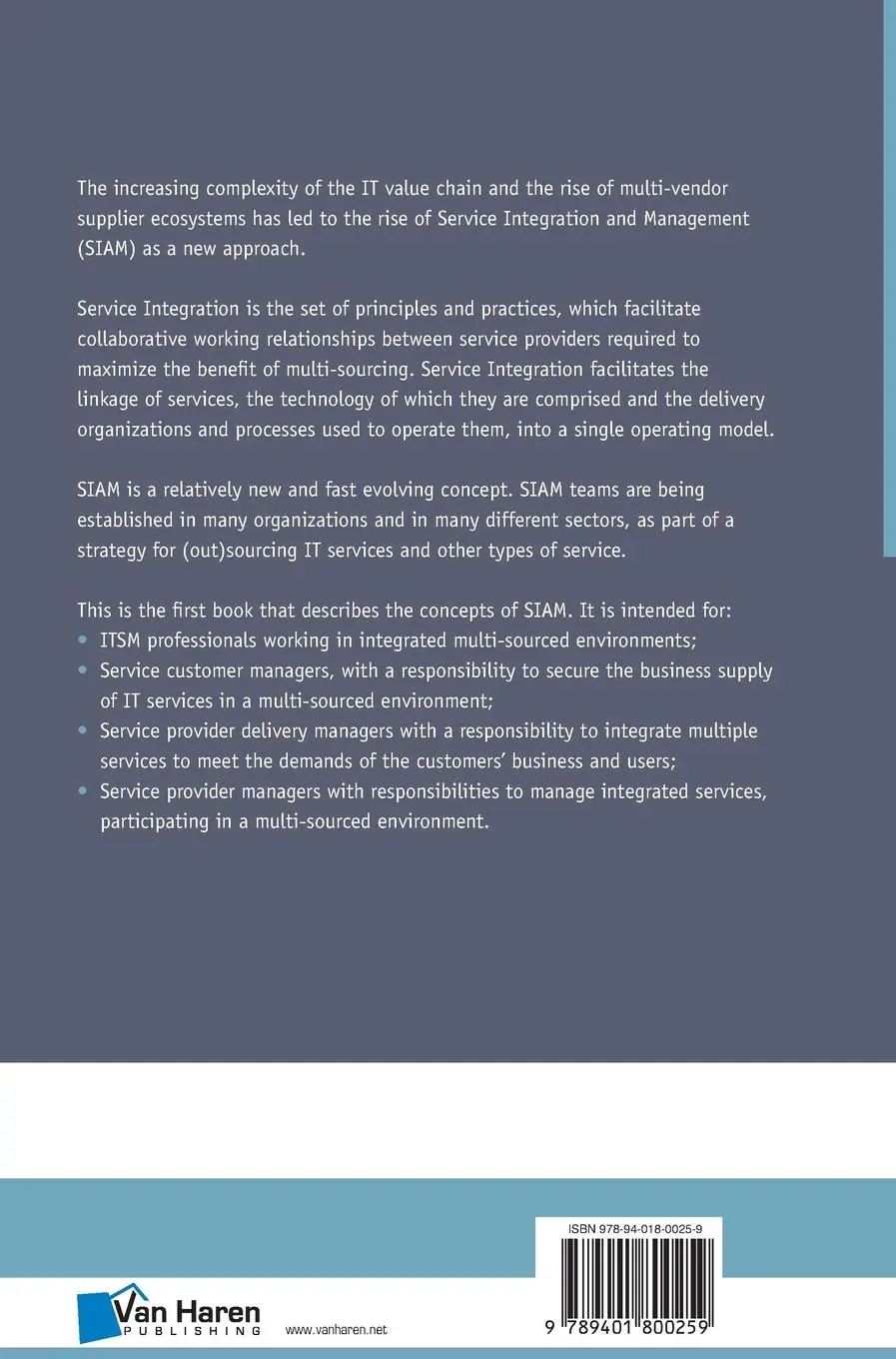 Rückseite: 9789401800259 | Siam | Principles and Practices for Service Integration and Management