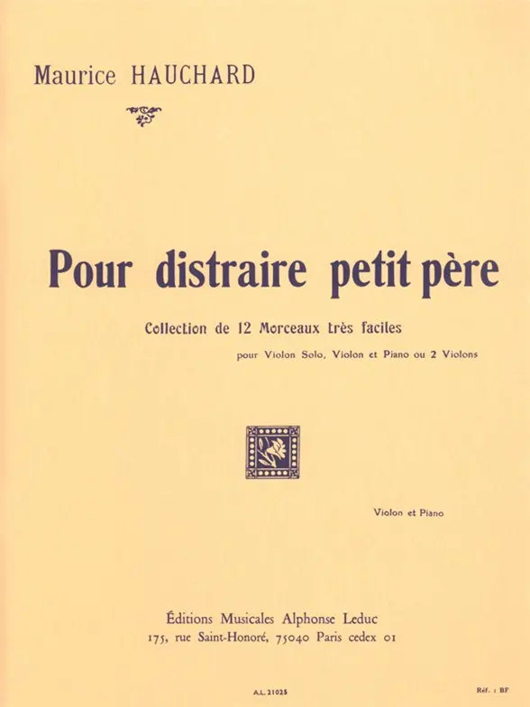 Cover: 9790046210259 | Pour distraire petit pere pour violon et piano (ou violon solo ou 2...