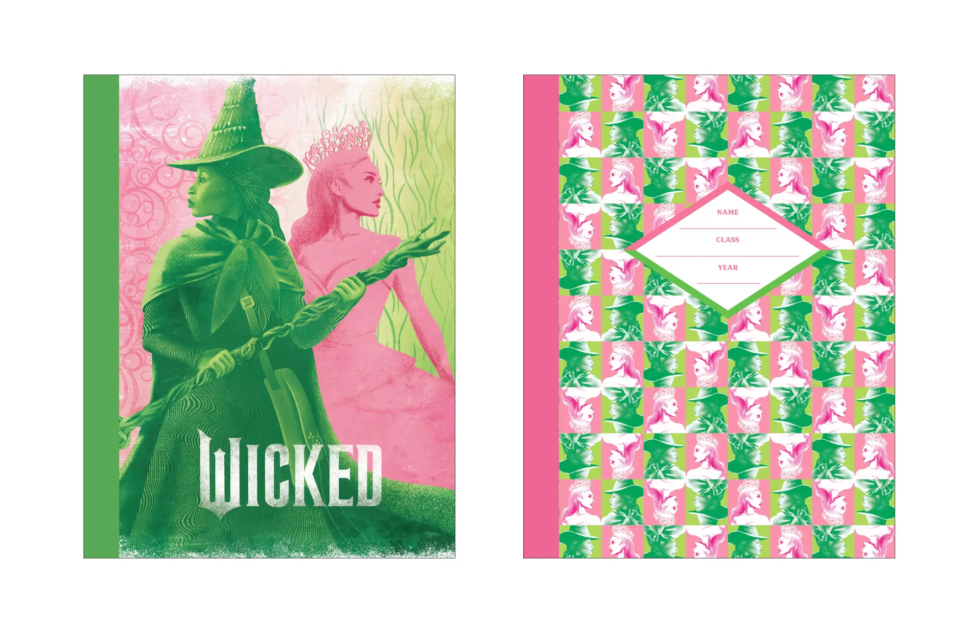 Cover: 9798337400259 | Wicked Pink &amp; Green Composition Notebook Set (Set | Insight Editions