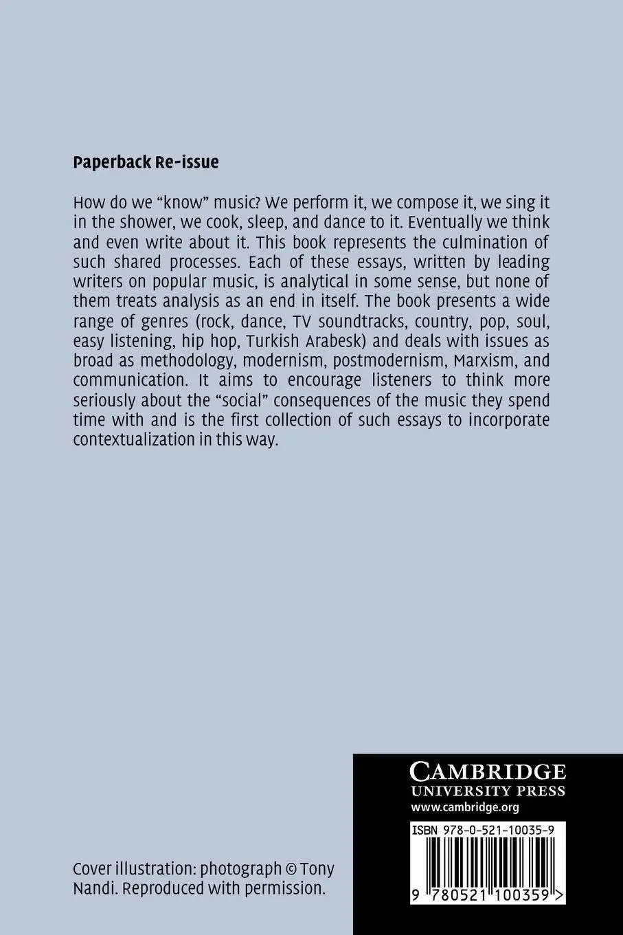 Rückseite: 9780521100359 | Analyzing Popular Music | Allan F. Moore | Taschenbuch | Englisch