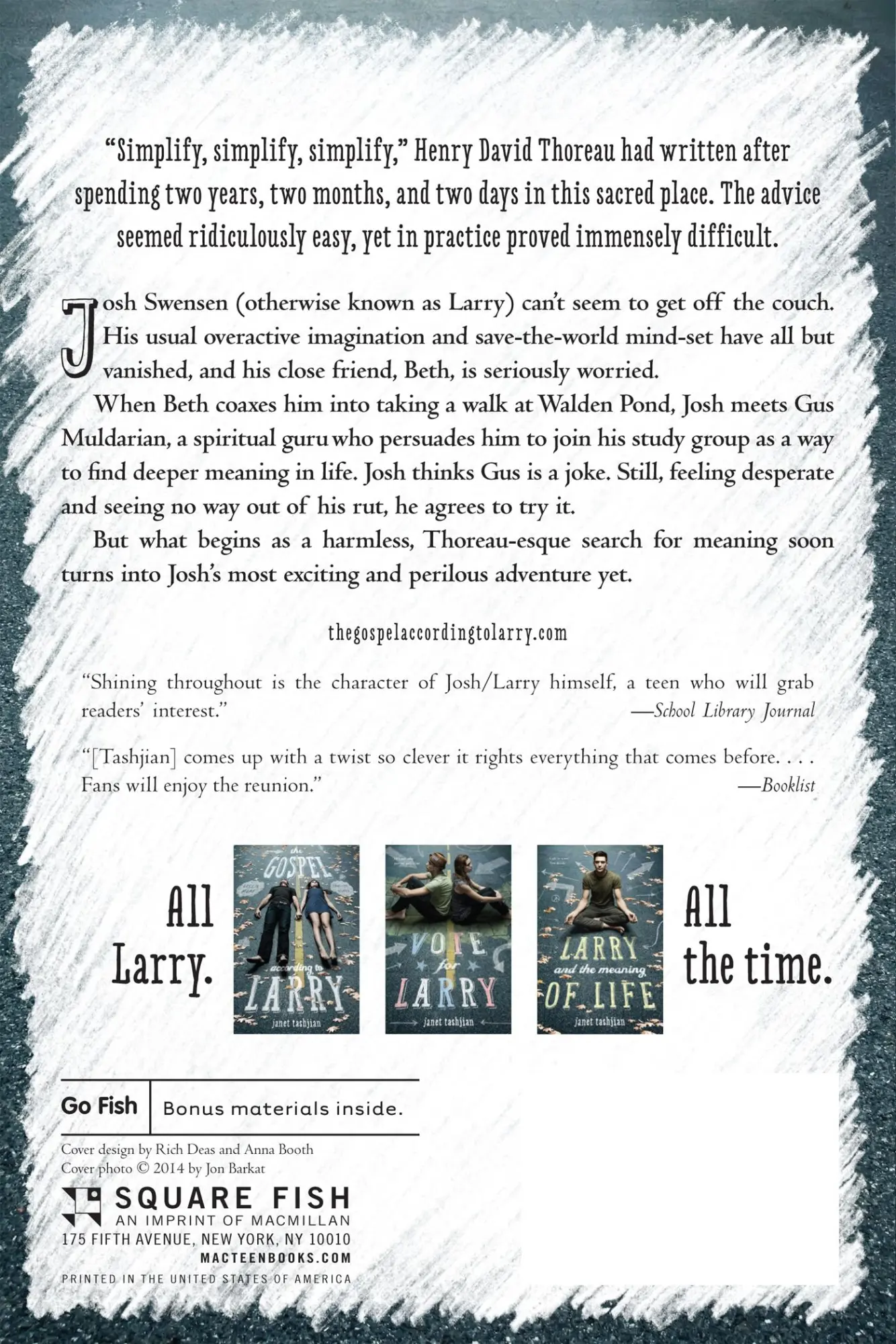 Rückseite: 9781250050359 | Larry and the Meaning of Life | Janet Tashjian | Taschenbuch | 2014