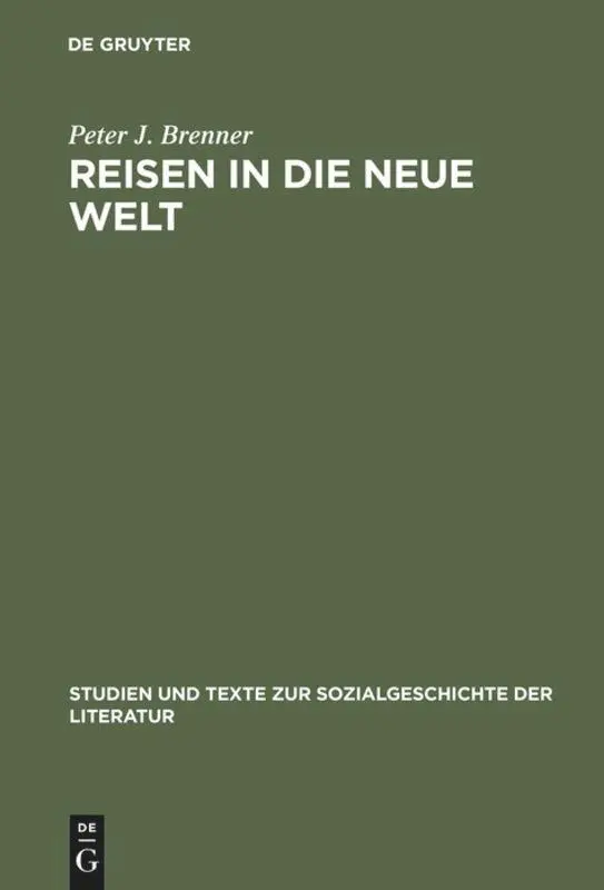 Cover: 9783484350359 | Reisen in die Neue Welt | Peter J. Brenner | Buch | IX | Deutsch