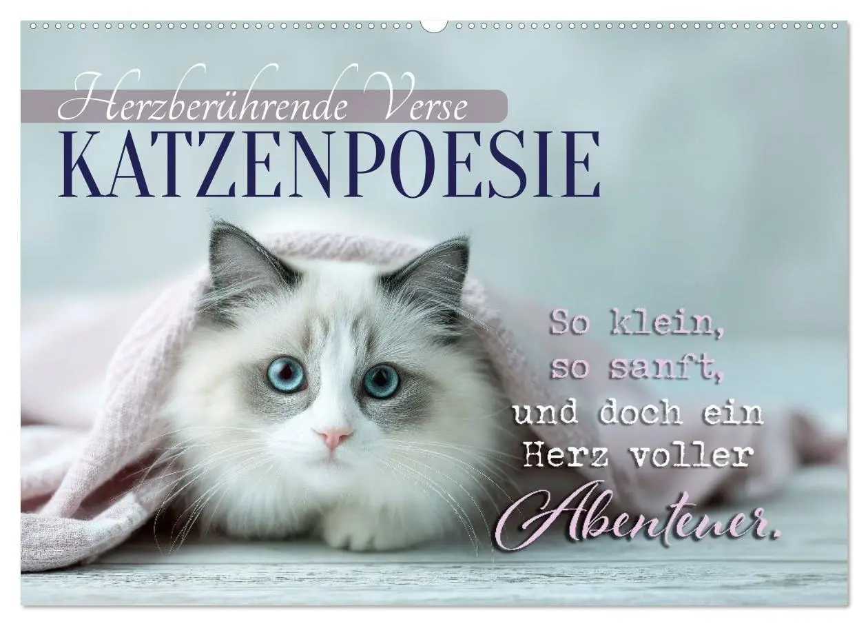 Cover: 9783516710359 | Katzenpoesie - Herzberührende Verse (Wandkalender 2026 DIN A2...