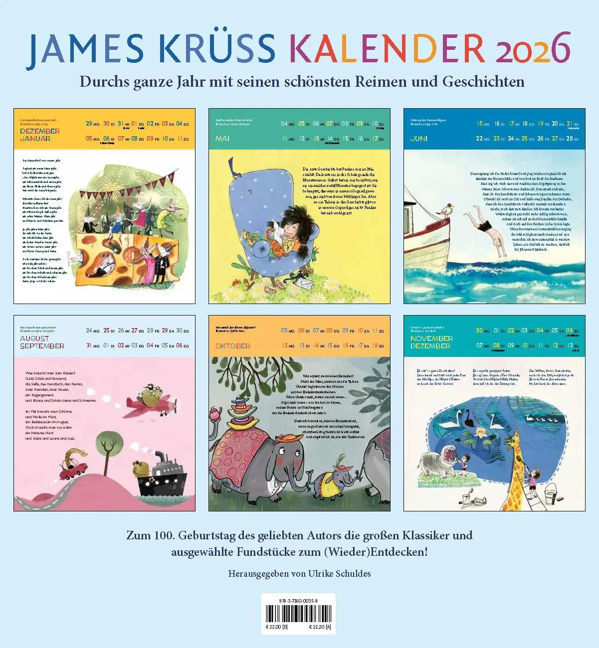 Rückseite: 9783716000359 | James Krüss Kalender 2026 | James Krüss | Kalender | 33 S. | Deutsch